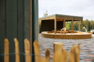 Pergola på en gård